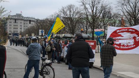 Treckerdemo am Jungfernstieg